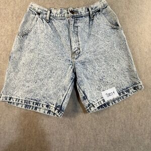 Vintage Bristol Blues Acid Wash Denim Shorts High Waisted Pleated Cotton USA 32
